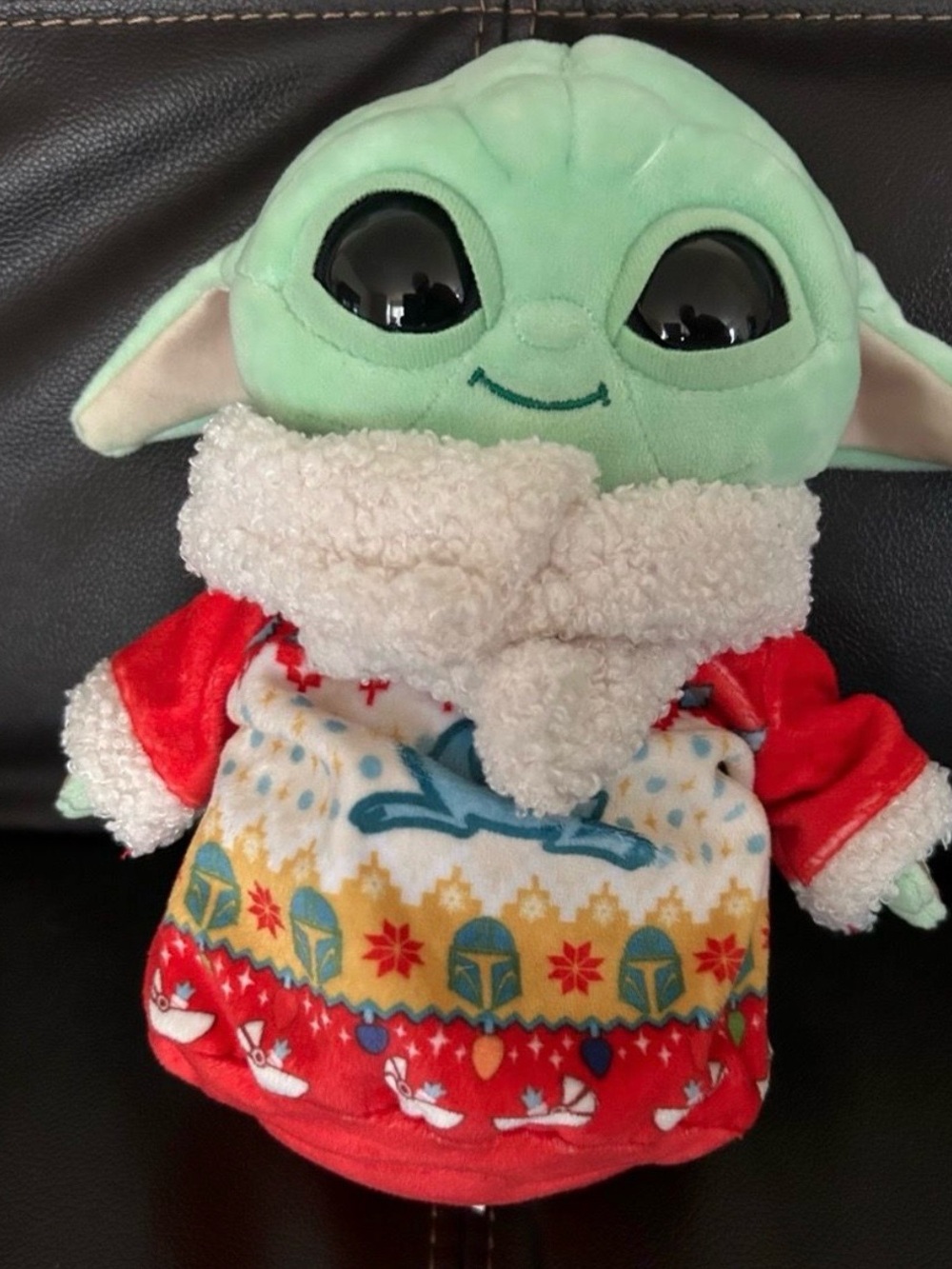 Star Wars Baby Yoda Plush in Red Holiday Sweater